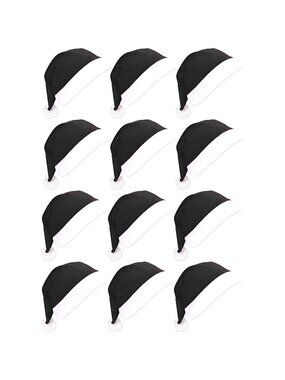 12pcs Santa Hats, Black Classic Santa Claus Hat for Men&Women,